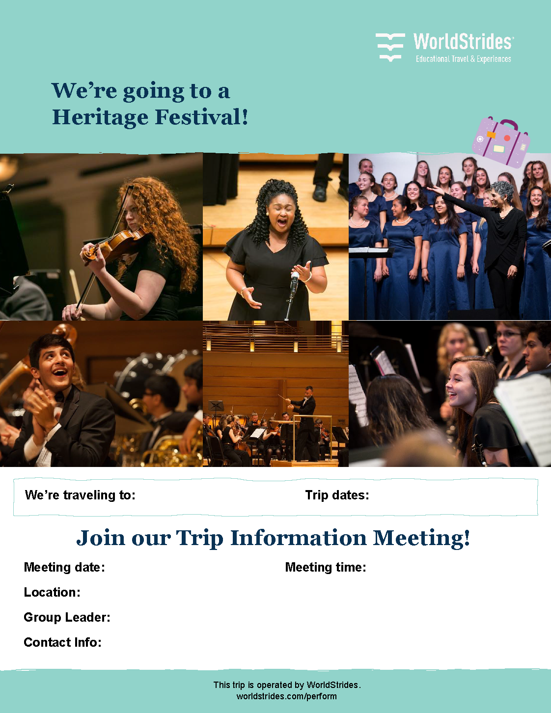 Trip Meeting Invite Flyer for Festivals
